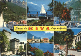 72340460 Riva Del Garda Teilansichten Uferpromenade Hafen Segelboot Gardasee Fir - Autres & Non Classés
