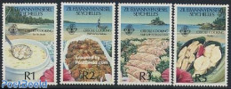 Seychelles, Zil Eloigne Sesel 1989 Food 4v, Mint NH, Health - Nature - Food & Drink - Fishing - Ernährung