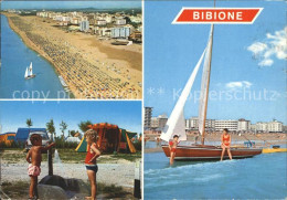 72340439 Bibione Fliegeraufnahme Strand Camping Segelboot Bibione - Autres & Non Classés