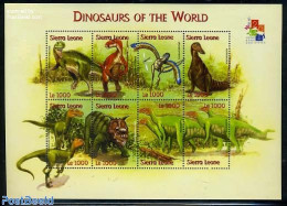 Sierra Leone 2001 Preh. Animals 8v M/s, Edmontosaurus, Mint NH, Nature - Prehistoric Animals - Préhistoriques