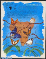 Sierra Leone 2001 Butterflies 6v M/s, Mint NH, Nature - Various - Butterflies - Maps - Geography