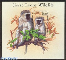 Sierra Leone 2002 Vervet Monkey S/s, Mint NH, Nature - Animals (others & Mixed) - Monkeys - Other & Unclassified