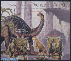 Sierra Leone 2004 Preh. Animals 4v M/s, Apatosaurus, Mint NH, Nature - Prehistoric Animals - Prehistorics