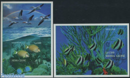 Sierra Leone 1995 Singapore 95 2 S/s, Mint NH, Nature - Animals (others & Mixed) - Birds - Fish - Philately - Vissen