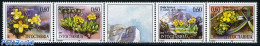 Yugoslavia 1995 Flowers 4v+tab [::T::] (tab May Vary), Mint NH, Nature - Flowers & Plants - Unused Stamps