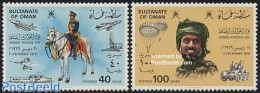 Oman 1979 Army Day 2v, Mint NH, History - Nature - Sport - Transport - Various - Militarism - Horses - Parachuting - A.. - Militaria