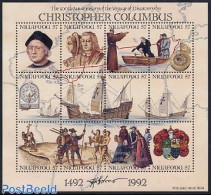 Niuafo'ou 1992 Discovery Of America 12v M/s, Mint NH, History - Religion - Transport - Explorers - Religion - Ships An.. - Onderzoekers