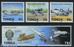 Tonga 1989 Aviation History 4v, Mint NH, Transport - Aircraft & Aviation - Vliegtuigen