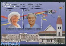 Tonga 2000 THE STAMP SHOW 2000 S/s, Mint NH, History - Kings & Queens (Royalty) - Philately - Familles Royales