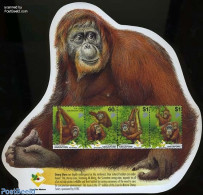 Singapore 2001 Orang Utan S/s, Mint NH, Nature - Animals (others & Mixed) - Monkeys - Andere & Zonder Classificatie