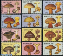 Bhutan 1989 Mushrooms 12v, Mint NH, Nature - Mushrooms - Pilze