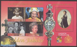 Tonga 2002 Golden Jubilee S/s, Mint NH, History - Kings & Queens (Royalty) - Königshäuser, Adel