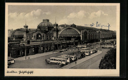 AK Dresden, Hauptbahnhof Mit Autos  - Dresden