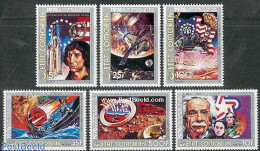 Comoros 1976 US Bi-centenary, Space 6v, Mint NH, History - Transport - US Bicentenary - Ships And Boats - Space Explor.. - Bateaux