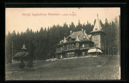 AK Rehefeld I. Sächs. Erzgeb., Königl. Jagdschloss Mit Wald  - Jacht