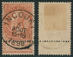 Fine Barbe - N°57 Obl Simple Cercle "Incourt" (T1L). - 1893-1900 Fijne Baard