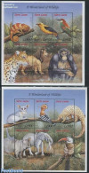 Sierra Leone 1999 African Fauna 12v (2 M/s), Mint NH, Nature - Animals (others & Mixed) - Birds - Cat Family - Elephan.. - Other & Unclassified