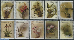 Guyana 1986 Orchids 10v, Mint NH, Nature - Flowers & Plants - Orchids - Guyane (1966-...)