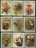 Guyana 1986 Orchids 9v, Mint NH, Nature - Flowers & Plants - Orchids - Guyane (1966-...)