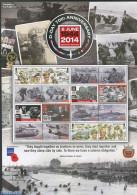 Isle Of Man 2014 D-Day Smilers Sheet, Mint NH, History - Transport - World War II - Aircraft & Aviation - Ships And Bo.. - Guerre Mondiale (Seconde)