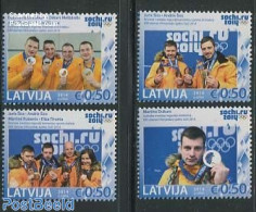 Latvia 2014 Sochi Medal Winners 4v, Mint NH, Sport - Olympic Winter Games - Autres & Non Classés
