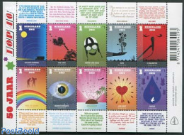 Netherlands 2015 50 Years Music Top 40 10v M/s, Mint NH, Performance Art - Music - Popular Music - Unused Stamps