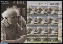 Israel 2004 Ben Gurion Heritage M/s, Mint NH, History - Politicians - Nuevos (con Tab)