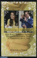 Tonga 2015 Princess Charlotte S/s, Mint NH, History - Kings & Queens (Royalty) - Royalties, Royals
