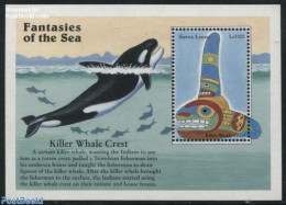 Sierra Leone 1996 Killer Whale Crest S/s, Mint NH, Nature - Sea Mammals - Art - Fairytales - Fiabe, Racconti Popolari & Leggende