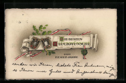 Präge-AK Die Besten Glückwünsche Zum Neuen Jahre, Wappen  - Guerre 1914-18