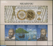 Niuafo'ou 2016 Discovery Of Northern Tonga S/s, Mint NH, History - Nature - Sport - Transport - Explorers - Netherland.. - Esploratori