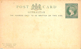 Gibraltar 1887 Reply Paid Postcard 1/2/1/2d, Unused Postal Stationary - Gibilterra