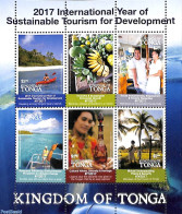 Tonga 2017 International Year Of Sustainable Tourism 6v M/s, Mint NH, Nature - Sport - Various - Fruit - Kayaks & Rowi.. - Obst & Früchte