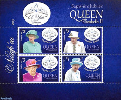 Niuafo'ou 2017 Queen Elizabeth II Sapphire Jubilee 4v M/s, Mint NH, Kings & Queens (Royalty) - Fashion - Familles Royales