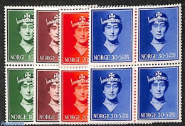 Norway 1939 Queen Maud Child Fund 4v, Blocks Of 4 [+], Mint NH, Kings & Queens (Royalty) - Nuevos