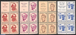 Australia 1970 Famous Pers, 4 Booklet Panes, Mint NH - Unused Stamps