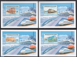 Ivory Coast 2005 Railways 2 S/s, Mint NH, Transport - Railways - Unused Stamps