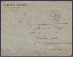 L. "Château Du Petit-Mont-Cornet" Affr. 15x N°83 (au Dos) Càd LA BOSSE /25 JUIL 1898 Pour Officier Du Régiment (Collecti - 1876-1898 Sage (Type II)