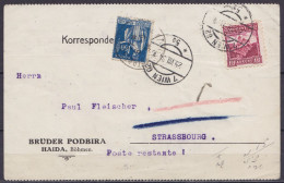 CP "Brüder Podbira Haida Böhmen" Affr. 1,50Kr Càpt "WIEN 62 /29.VIII.1934/ 5a" Réaffr. Timbre Français N°288 Pour Poste  - Other & Unclassified