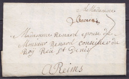 L. Datée 1748 De BEAUVAIS Pour REIMS - Man. "Debeauvais" - 1701-1800: Précurseurs XVIII
