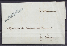 Espagne - L. Datée 29 Décembre 1811 De GERONE Pour Receveur Des Domaines E/V - Griffe "INTENDANT DE LA HAUTE CATALOGNE"  - ...-1850 Voorfilatelie