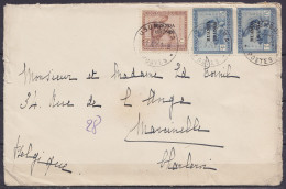 L. Cabinet Du Gouverneur / Territoires Du RUANDA-URUNDI Affr. N°54+2x71 Càd "USUMBURA /11.4.1931/ POSTES" Pour MARCINELL - Covers & Documents