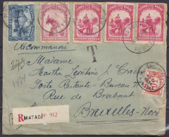 Congo Belge - L. Recommandée Affr. N°171+175+3x176 (+2x N°170 + 2xN°171 Au Dos) Càd MATADI /24-3-1934 Pour Poste Restant - Lettres & Documents