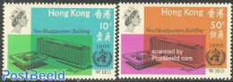 Hong Kong 1966 New WHO Building 2v, Unused (hinged), Health - Health - Neufs