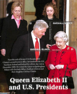 Marshall Islands 2021 Queen Elizabeth II And Bill Clinton S/s, Mint NH, History - American Presidents - Kings & Queens.. - Königshäuser, Adel