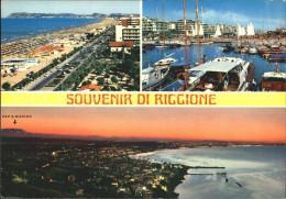 72339703 Riccione Panorama Strand Hafen Yacht Sonnenuntergang Fliegeraufnahme Ri - Altri & Non Classificati