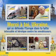 Central Africa 2022 Visit Of Pope John Paul II To Ukraine, Mint NH, Religion - Pope - Popes