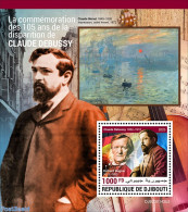 Djibouti 2023 Claude Debussy, Mint NH, Performance Art - Music - Art - Paintings - Composers - Music