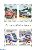 Guinea, Republic 2018 European Speed Trains, Mint NH, Transport - Railways - Eisenbahnen