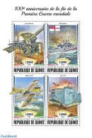Guinea, Republic 2018 100th Anniversary Of The End Of World War I, Mint NH, History - Transport - Militarism - Aircraf.. - Militares